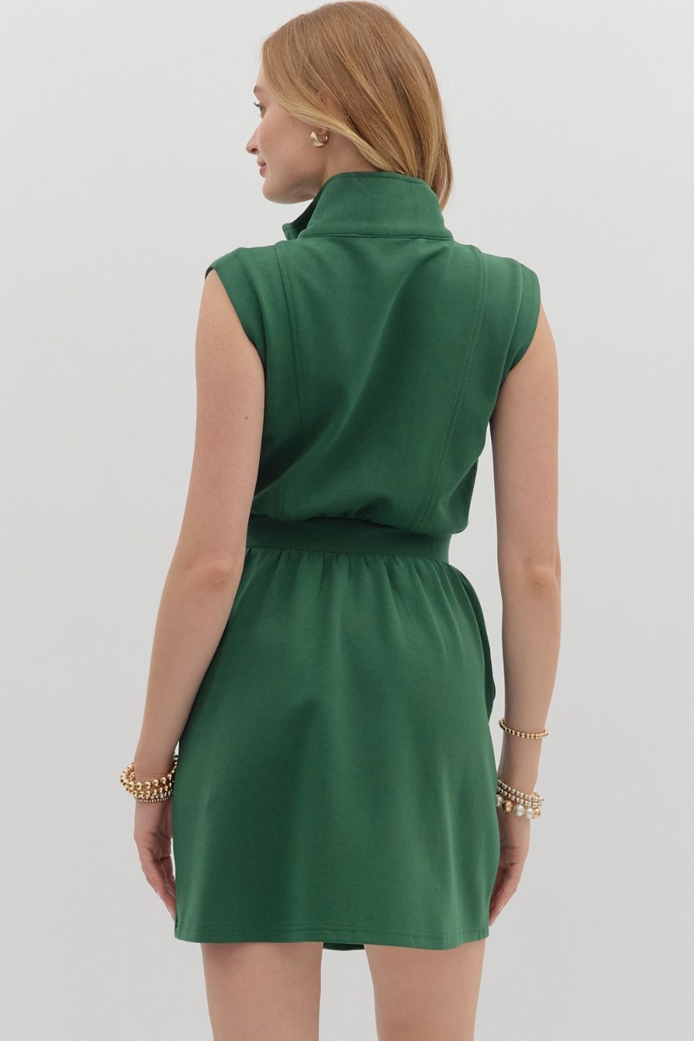 Hunter Green Zip Up Dress