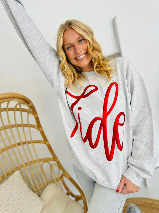 Grey Tide Metallic Puff Sweatshirt