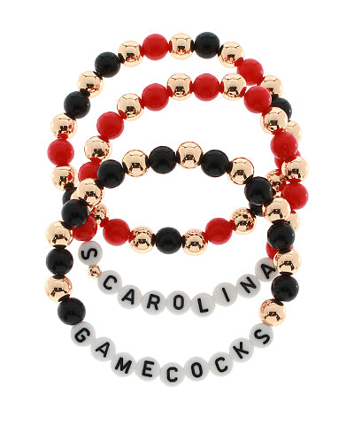 Red/Black 3 Row Beaded Bracelet