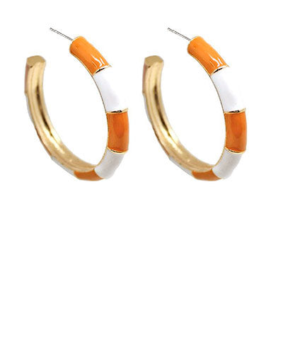 Orange/White Epoxy Color Hoops