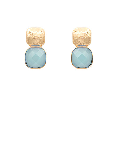 Light Blue Textured Metal Earrings