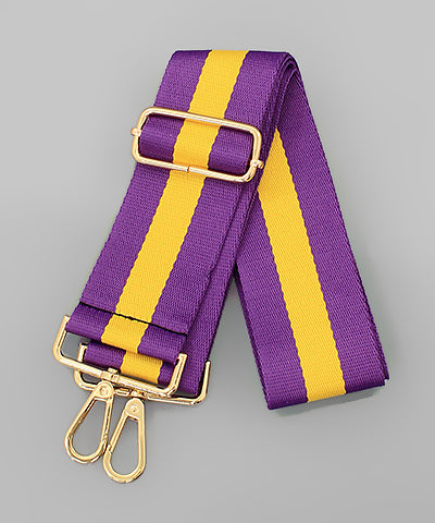 Purple/Yellow Striped Bag Strap