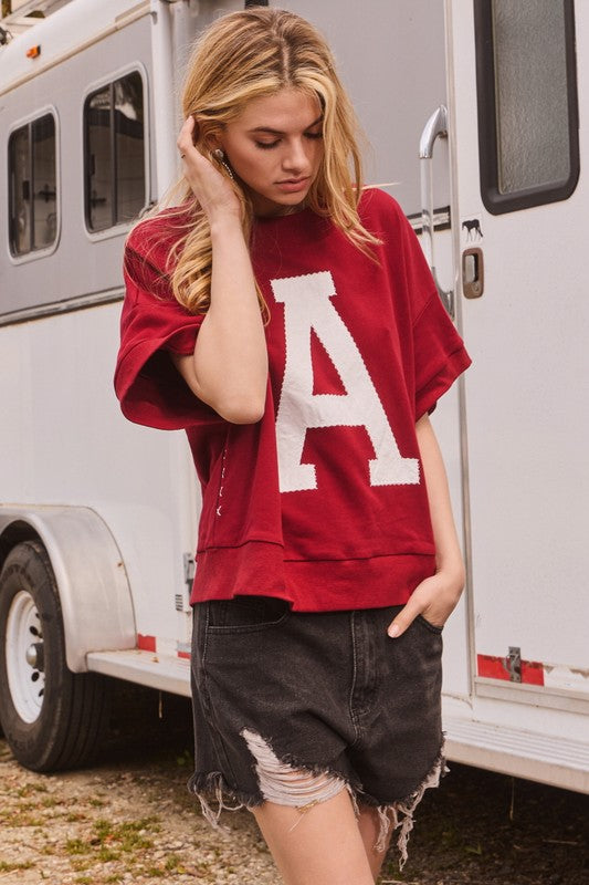 Dark red A oversized shirt
