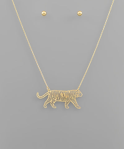 Gold Filigree Tiger Necklace