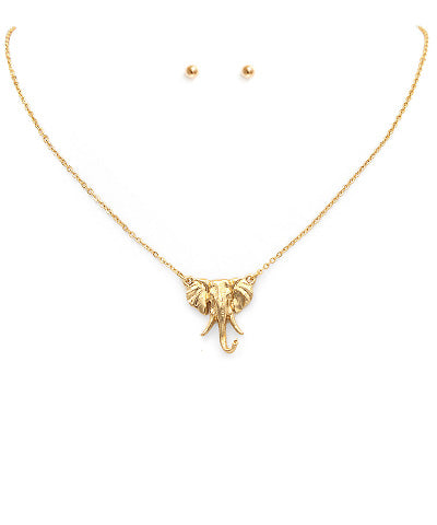 Elephant Face Chain Necklace