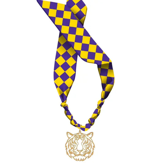Purple/Yellow Gameday Tiger Scarf Necklace
