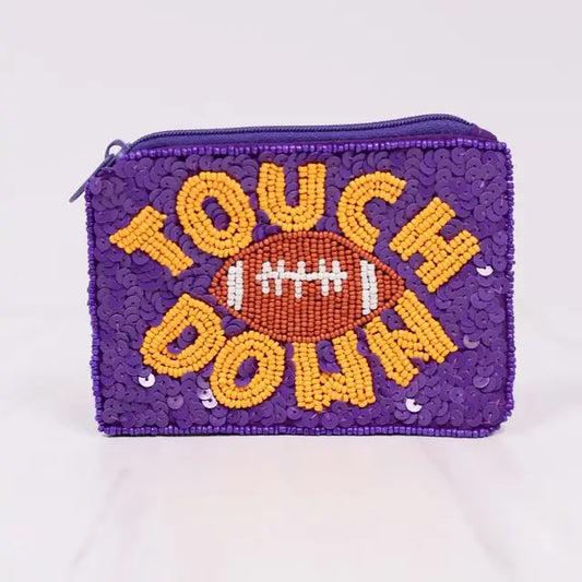Purple/Yellow Touch Down Coin Pouch