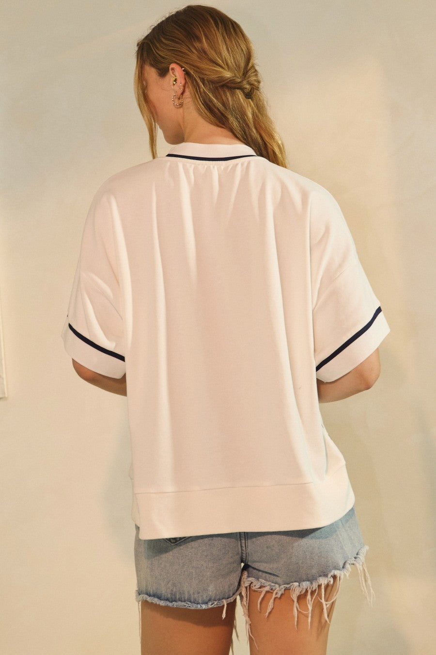 Orange/White Oversized Game Day Short-sleeve Shirt
