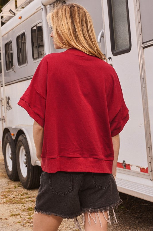 Dark red A oversized shirt